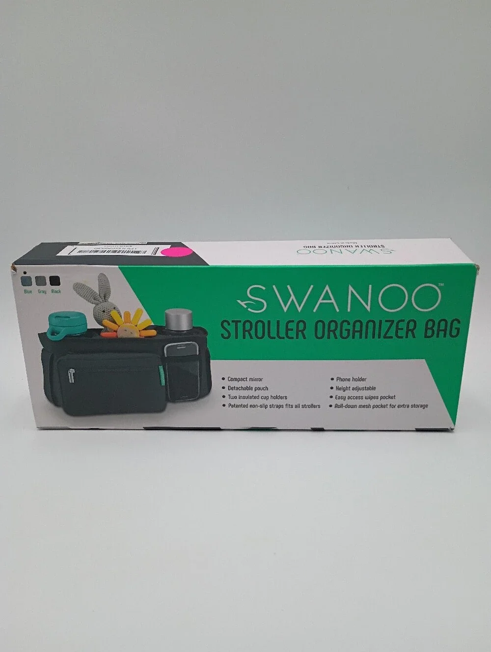 Swanoo Stroller Organizer Bag. Denim Blue. Open Box